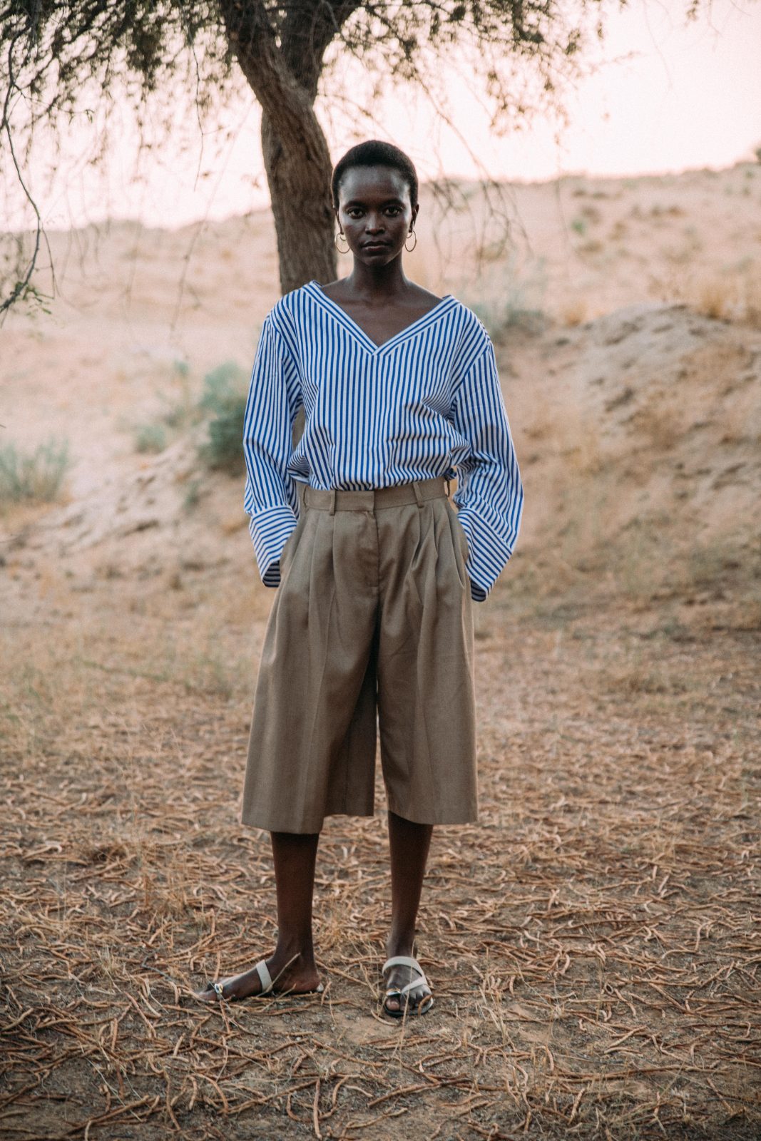 Stripe shirt in the shade