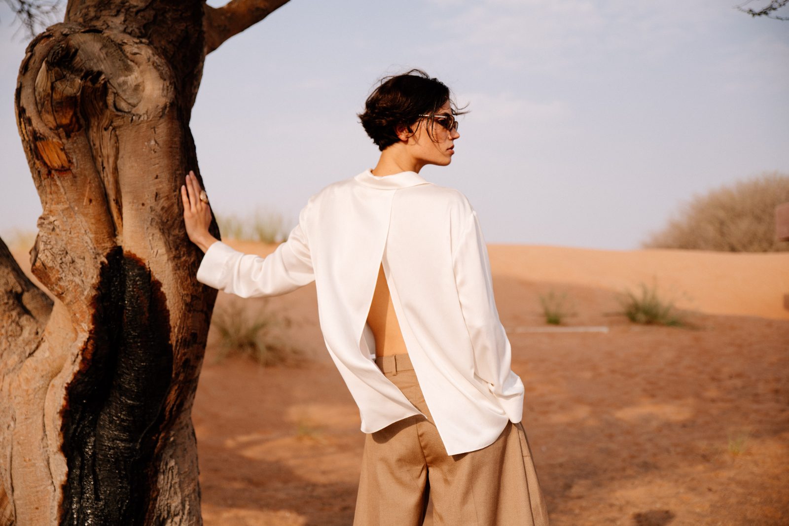 White cotton, back detail