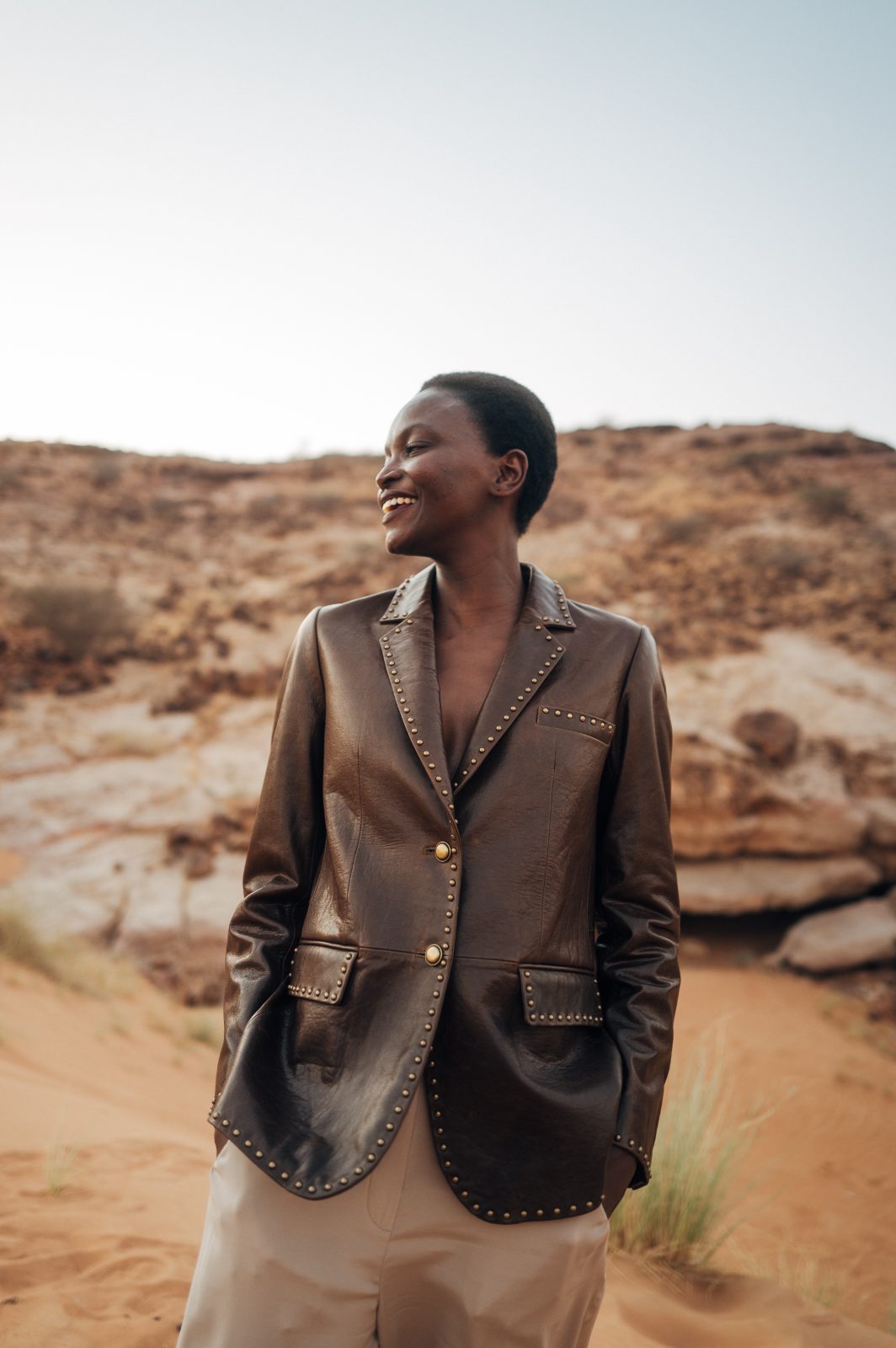Tailored leather in the canyon light