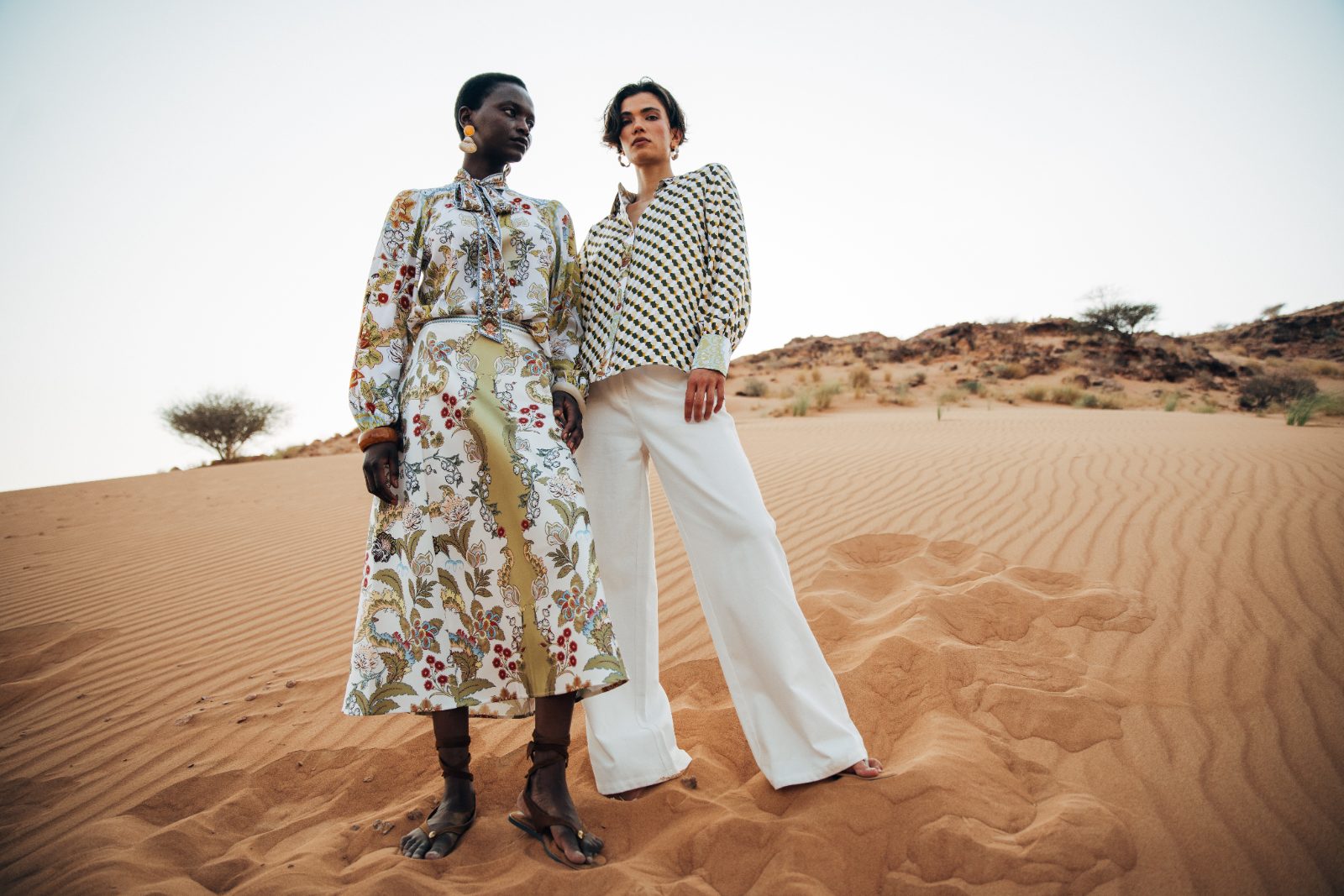 Two florals on the sand